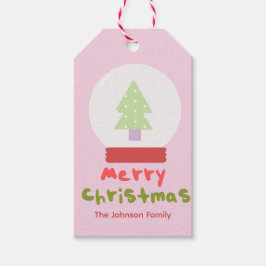 Para Regalos Etiquetas de regalo de familia rosa de Navidad ado