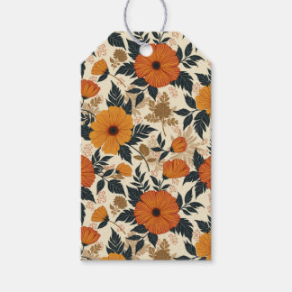 Para Regalos Etiquetas de regalo de geometría floral negrita