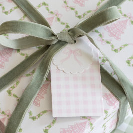 Para Regalos Etiquetas de regalo de Gingham de Marshmallow rosa