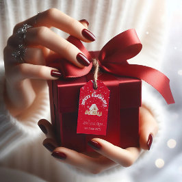 Para Regalos Etiquetas de regalo de graffiti navideño rojo