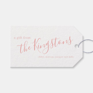 Para Regalos Etiquetas de regalo de guión de nombre de familia 