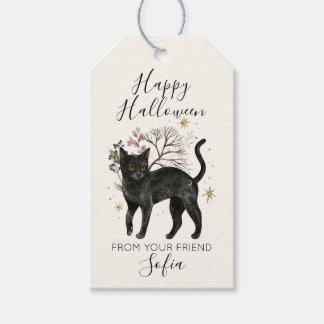 Para Regalos Etiquetas de regalo de Halloween Gato Negro