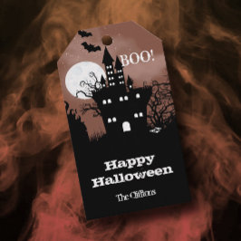 Para Regalos Etiquetas de regalo de Halloween Haunted House Fav
