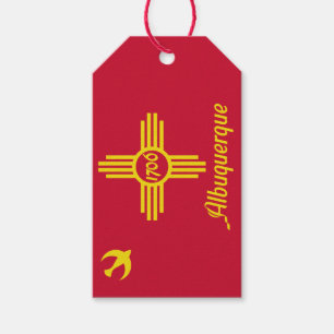Para Regalos Etiquetas de regalo de la bandera de Albuquerque,