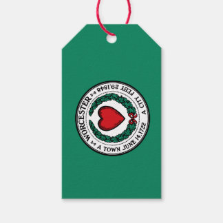 Para Regalos Etiquetas de regalo de la bandera de Worcester, Ma