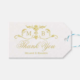 Para Regalos Etiquetas de regalo de la boda de oro Boda Gracias