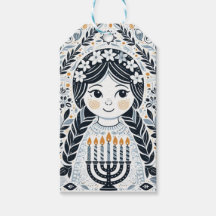 Etiquetas de regalo de la elegancia de Hanukkah Sa