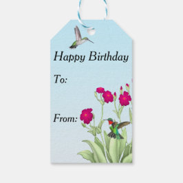 Para Regalos Etiquetas de regalo de la pareja del colibrí que r