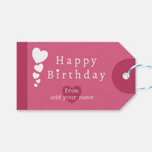 Para Regalos Etiquetas de regalo de los corazones de cumpleaños