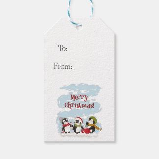 Para Regalos Etiquetas de regalo de los pingüinos navidades