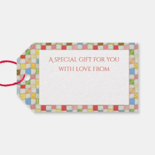 Para Regalos Etiquetas de regalo de MOSAICO DE COLCHA / Blancas