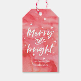 Para Regalos Etiquetas de regalo de Navidad acuarela alegre y b