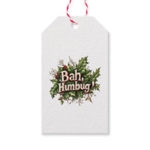 Etiquetas de regalo de Navidad Bah Humbug de Cuent