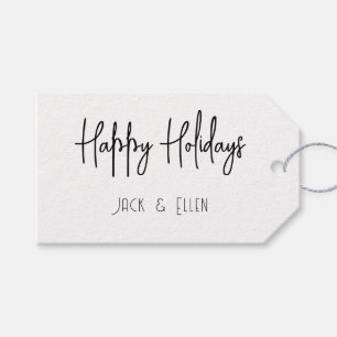 Para Regalos Etiquetas de regalo de Navidad blanca contemporáne