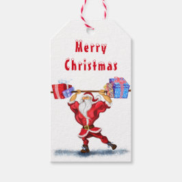 Para Regalos Etiquetas de Regalo de Navidad Bodybuilder Santa c