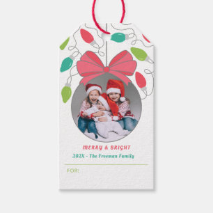 Para Regalos Etiquetas de regalo de Navidad coloridas de fotos 