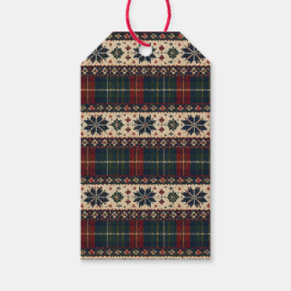 Para Regalos Etiquetas de regalo de Navidad con cuadros y copos