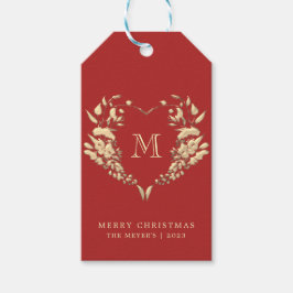 Para Regalos Etiquetas de regalo de Navidad con monograma perso