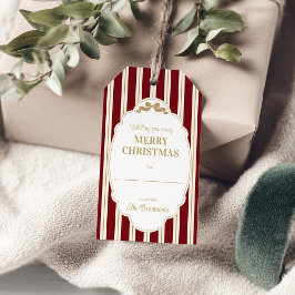 Para Regalos Etiquetas de regalo de Navidad con rayas rojas