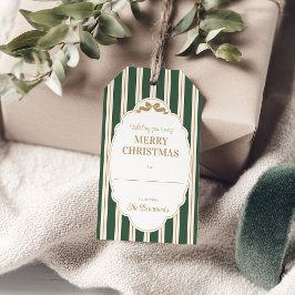 Para Regalos Etiquetas de regalo de Navidad con rayas verdes