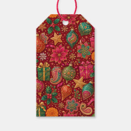 Para Regalos Etiquetas de regalo de Navidad con tonos de joya y