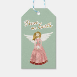 Para Regalos Etiquetas de regalo de Navidad de Angel Peace on E