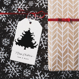 Para Regalos Etiquetas de regalo de Navidad de árbol negro