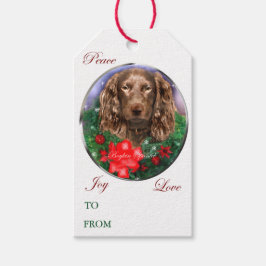 Para Regalos Etiquetas de regalo de Navidad de Boykin Spaniel