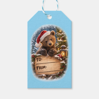 Para Regalos Etiquetas de regalo de Navidad de cachorro de oso