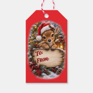 Para Regalos Etiquetas de regalo de Navidad de cervatillo