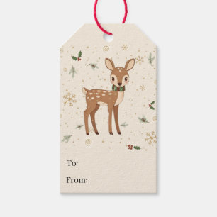 Para Regalos Etiquetas de regalo de Navidad de cervatillo anima