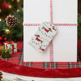 Para Regalos Etiquetas de regalo de Navidad de Dachshund Luces