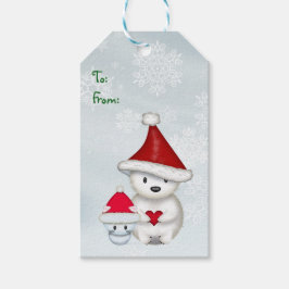 Para Regalos Etiquetas de regalo de Navidad de oso polar y gati