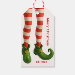 Para Regalos Etiquetas de regalo de Navidad de piernas de duend