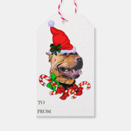 Para Regalos Etiquetas de regalo de Navidad de Pit Bull