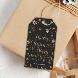 Para Regalos Etiquetas de regalo de Navidad de Purpurina Dorado