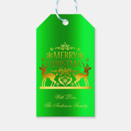 Para Regalos Etiquetas de regalo de Navidad elegantes y verdes