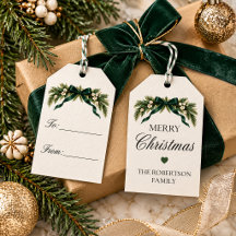 Etiquetas de regalo de Navidad personalizadas Eleg