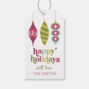 Para Regalos Etiquetas de regalo de Ornamentos de Navidad Retro