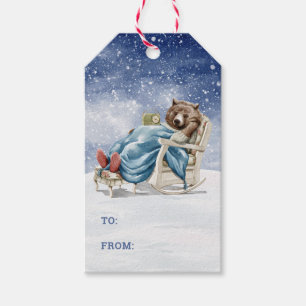 Para Regalos Etiquetas de regalo de oso durmiente