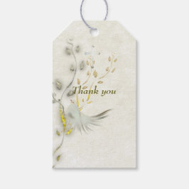 Para Regalos Etiquetas de regalo de paloma y hojas doradas 
