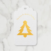 Etiquetas de regalo de papel de aluminio dorado de
