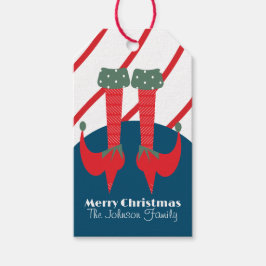 Para Regalos Etiquetas de regalo de pies de duende de Navidad l