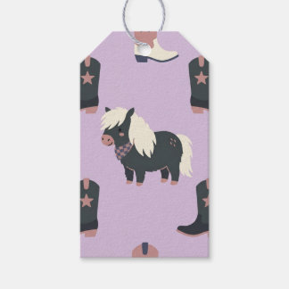 Para Regalos Etiquetas de regalo de pony vaquera occidental lil