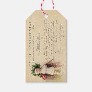Para Regalos Etiquetas de regalo de postal de árbol de Navidad