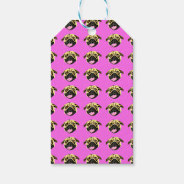 Para Regalos Etiquetas de regalo de Pug rosa
