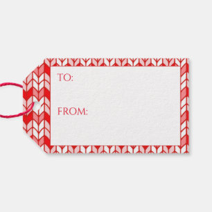 Para Regalos Etiquetas de regalo de punto a cuadros rojos / Hor