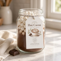Etiquetas de regalo de receta de cacao caliente ca