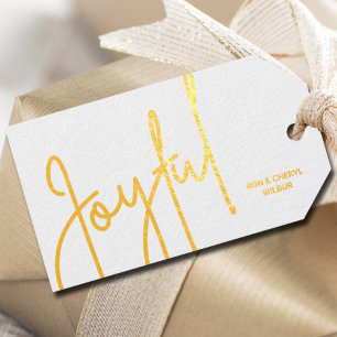 Para Regalos Etiquetas de regalo de Relieve metalizado alegres