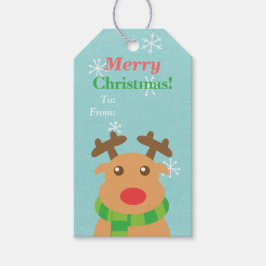Para Regalos Etiquetas de regalo de Reno de Navidad con Nariz R